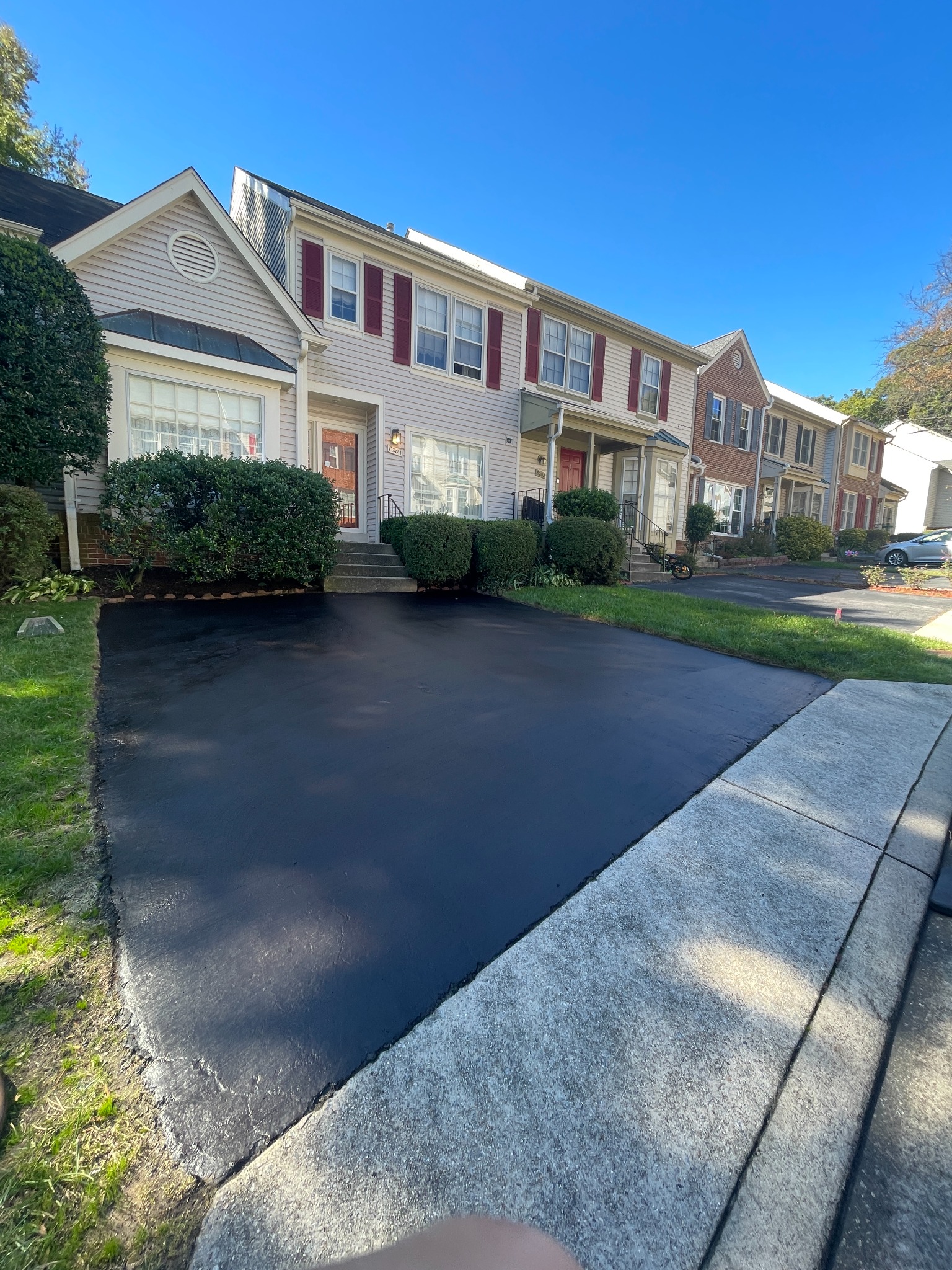 Townhome driveway after work
