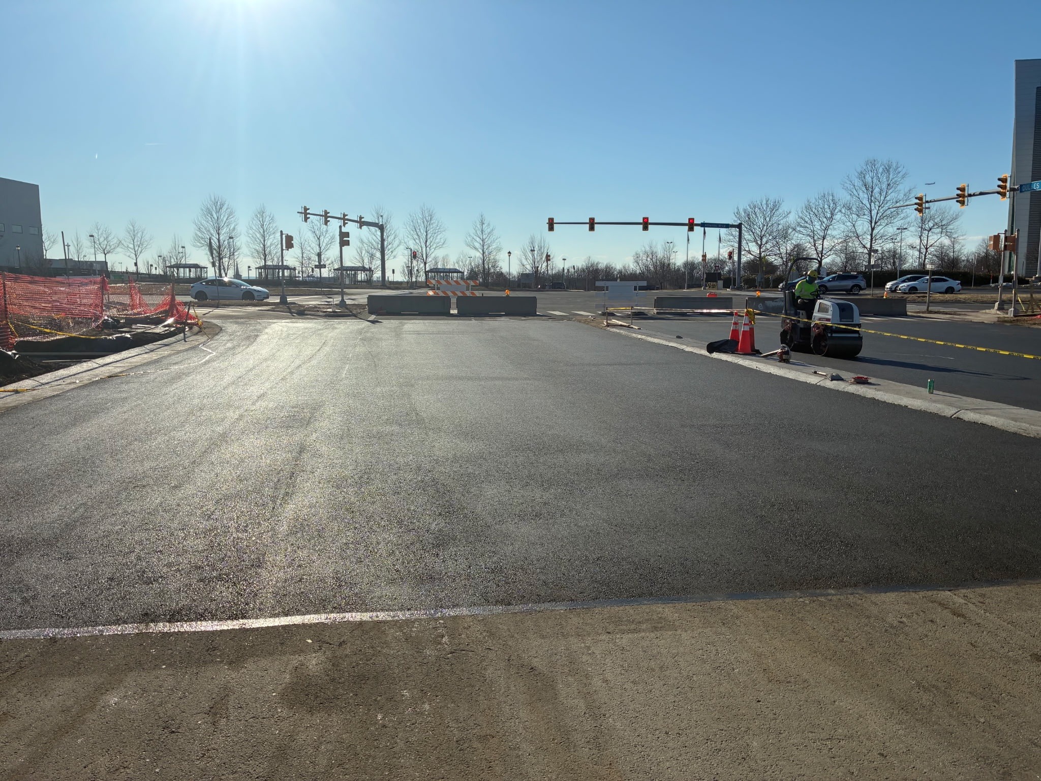 Paved roadway and access area